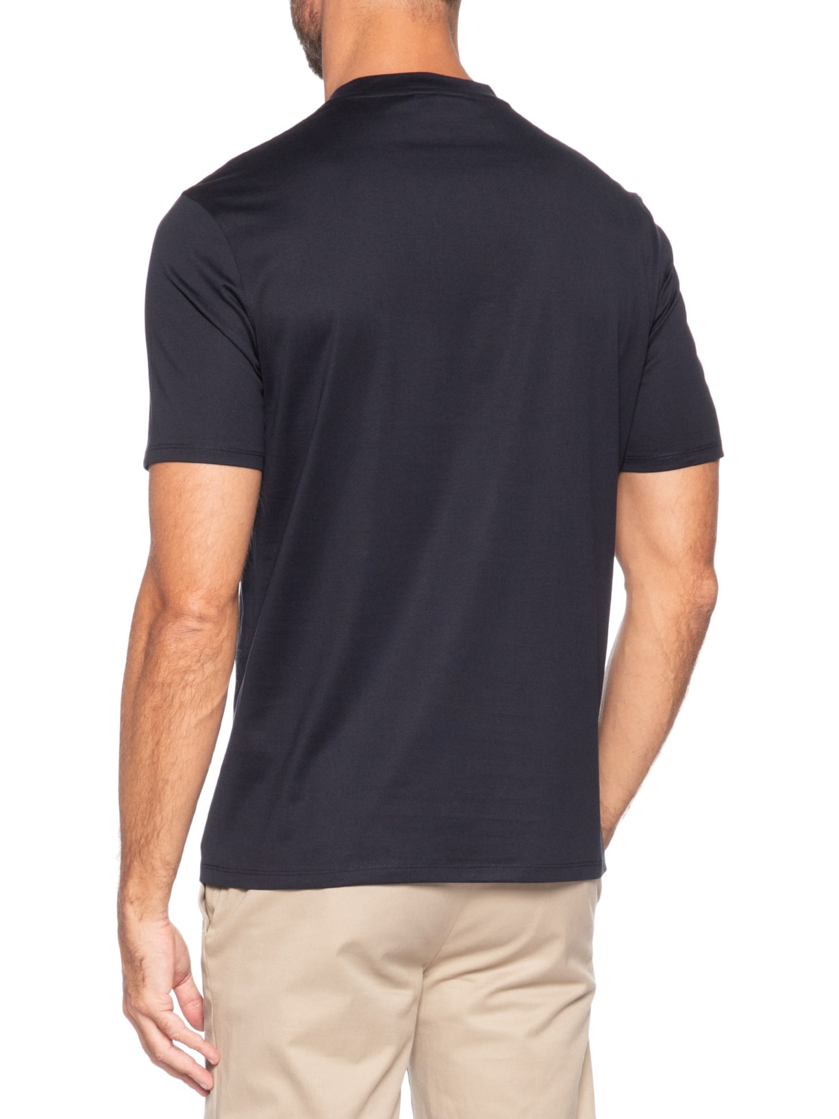 Camiseta Masculina Pima EA Logo 12 CM Basic Best Seller Azul Emporio Armani