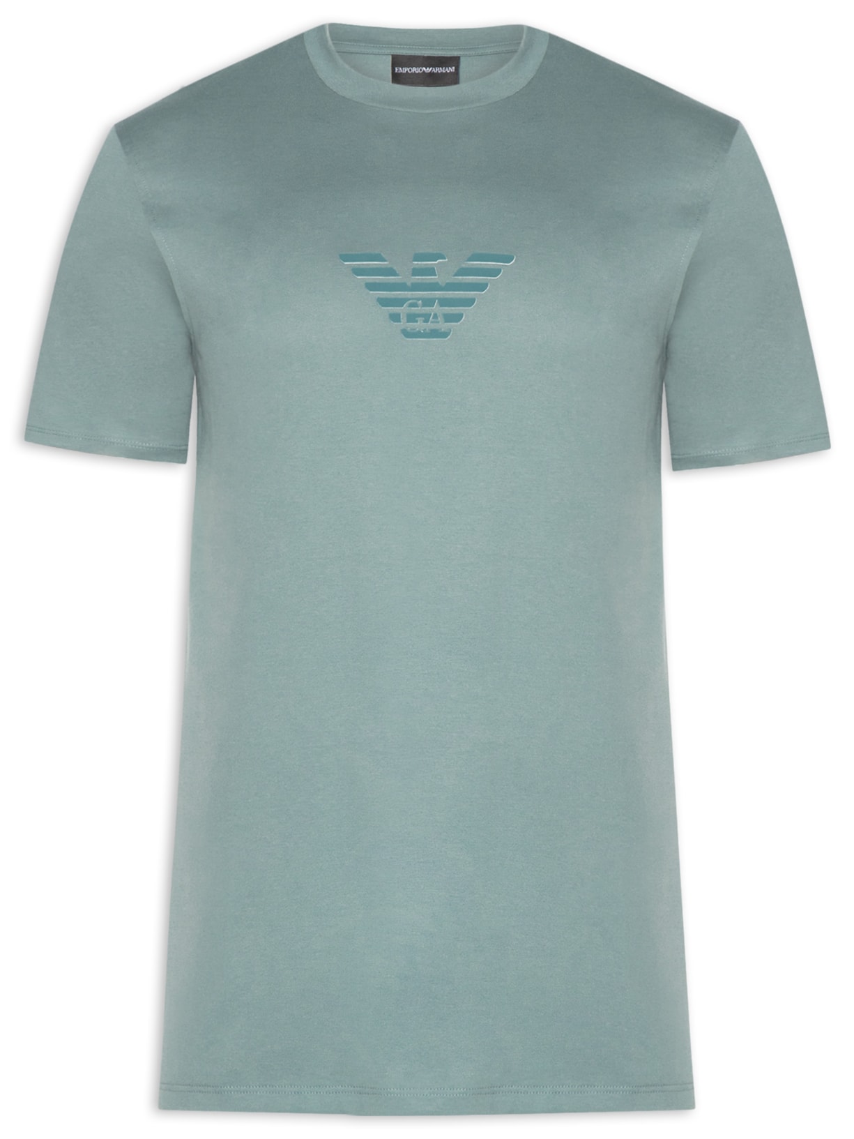 Camiseta Masculina Pima EA Logo 12 CM Basic Best Seller - Verde