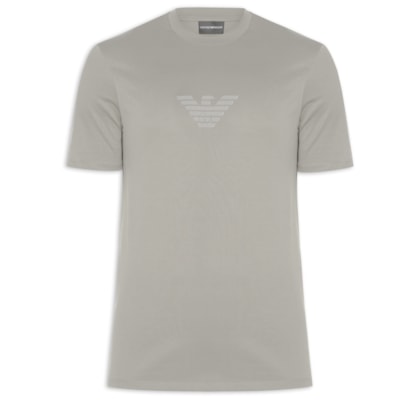 Camiseta Masculina Pima EA Logo 12cm Basic Best Seller Eagle - Bege