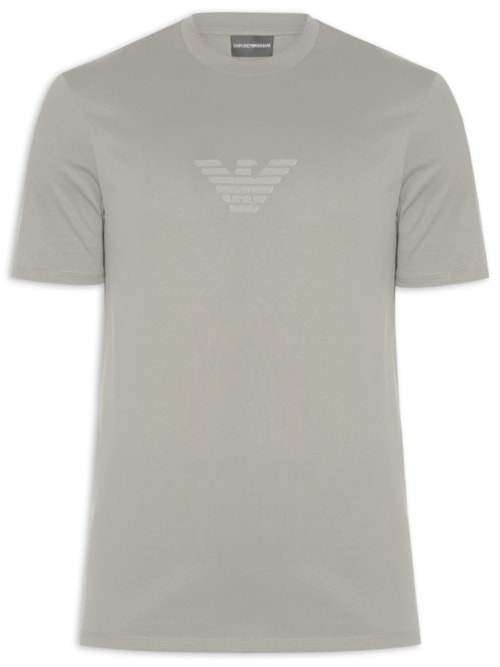 Camiseta Masculina Pima EA Logo 12cm Basic Best Seller Eagle - Bege