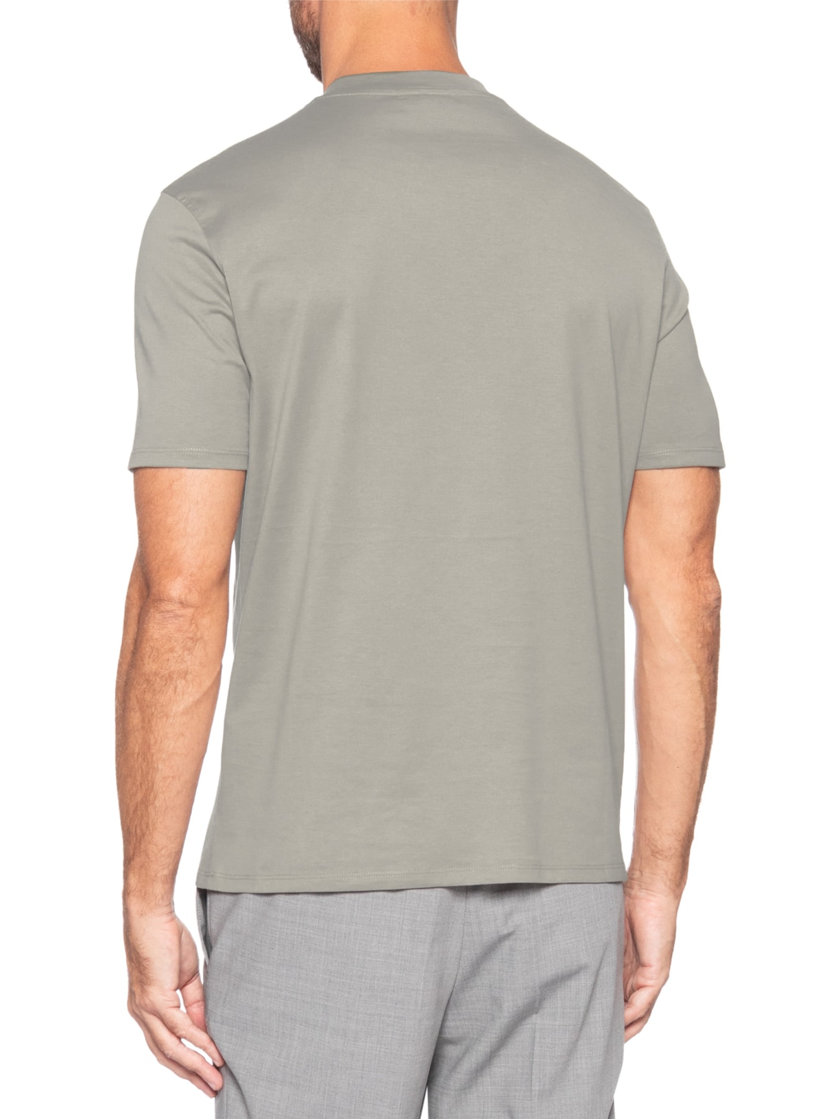 Camiseta Masculina Pima EA Logo 12cm Basic Best Seller Eagle Bege Emporio Armani