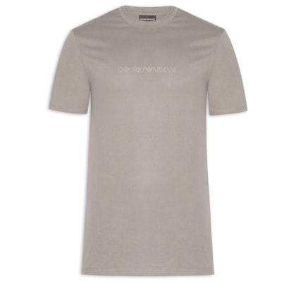 Camiseta Masculina Pima EA Logo 16 CM Basic Best Seller - Cinza