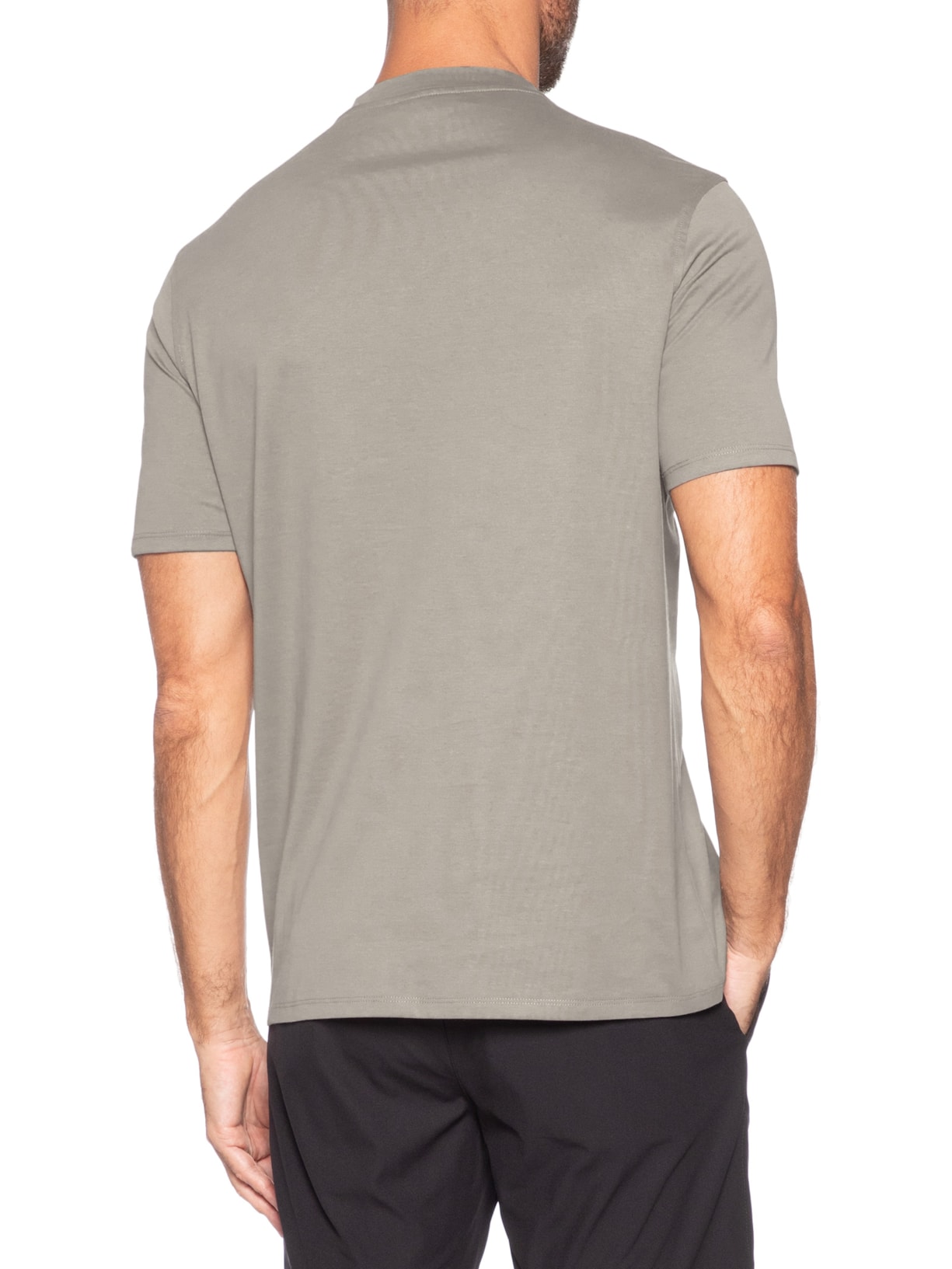 Camiseta Masculina Pima EA Logo 16 CM Basic Best Seller Cinza Emporio Armani