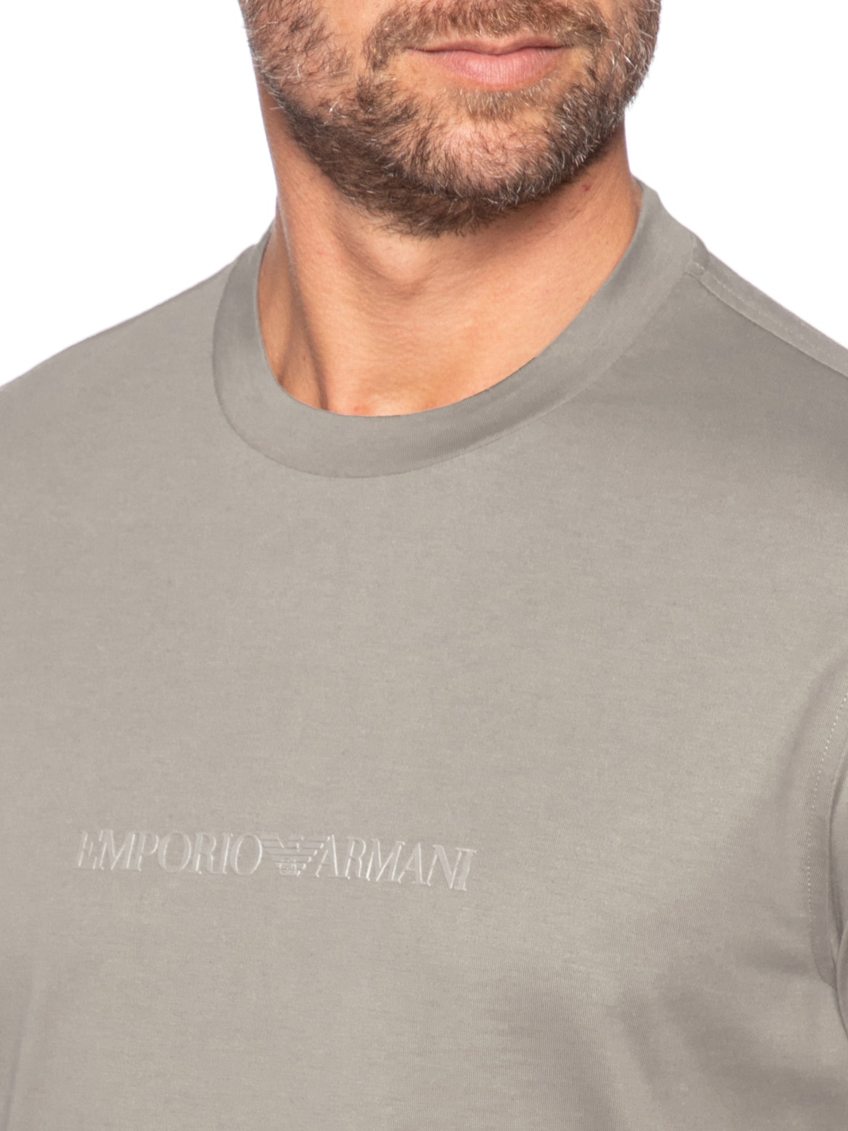 Camiseta Masculina Pima EA Logo 16 CM Basic Best Seller Cinza Emporio Armani