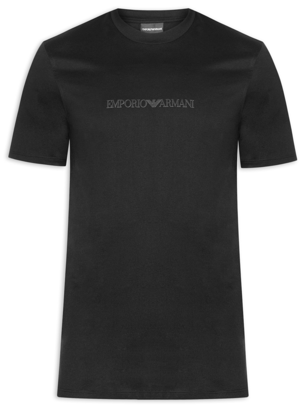 Camiseta Masculina Pima EA Logo 16 CM Basic Best Seller - Preto