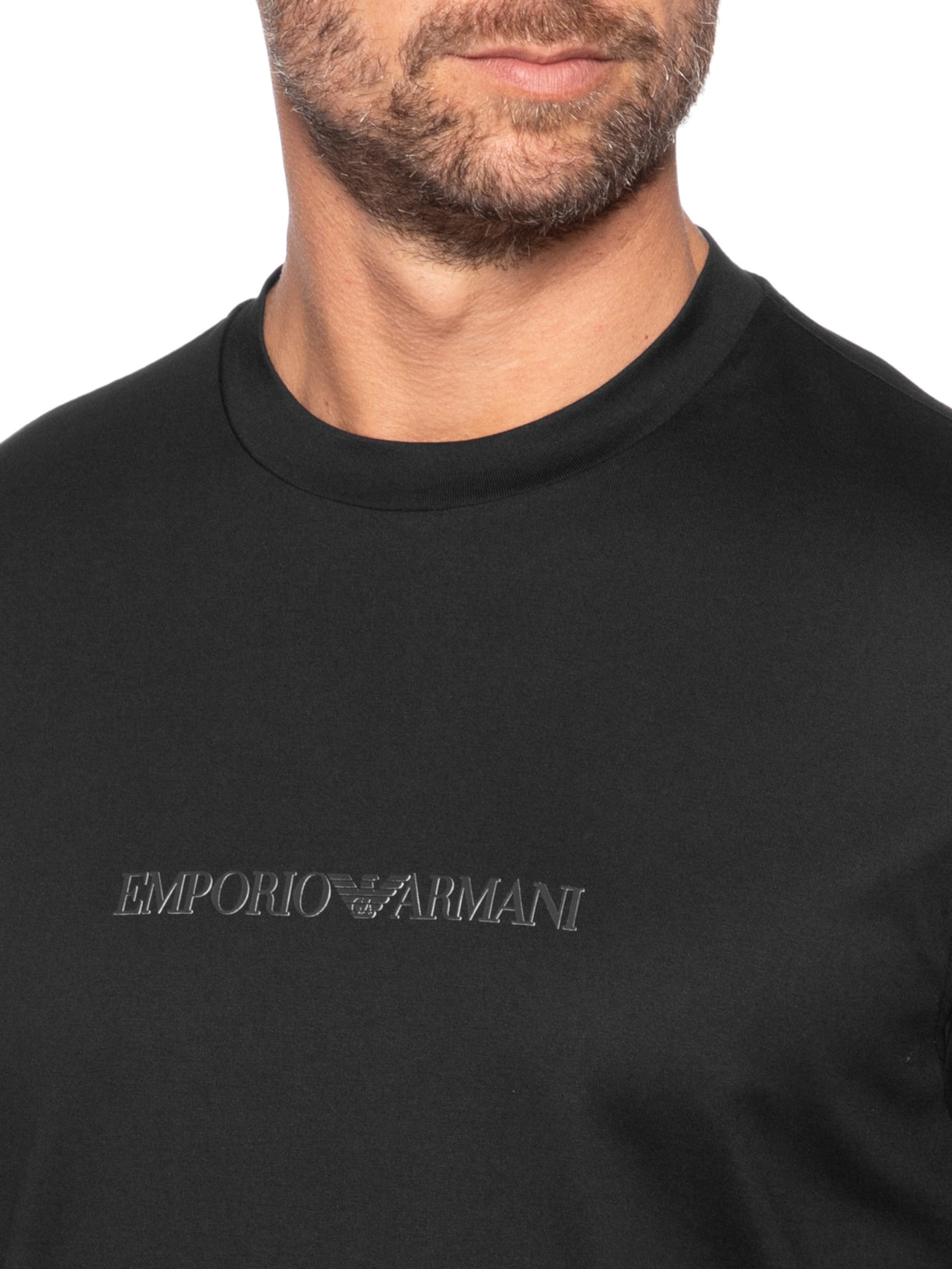 Camiseta Masculina Pima EA Logo 16 CM Basic Best Seller Preto Emporio Armani