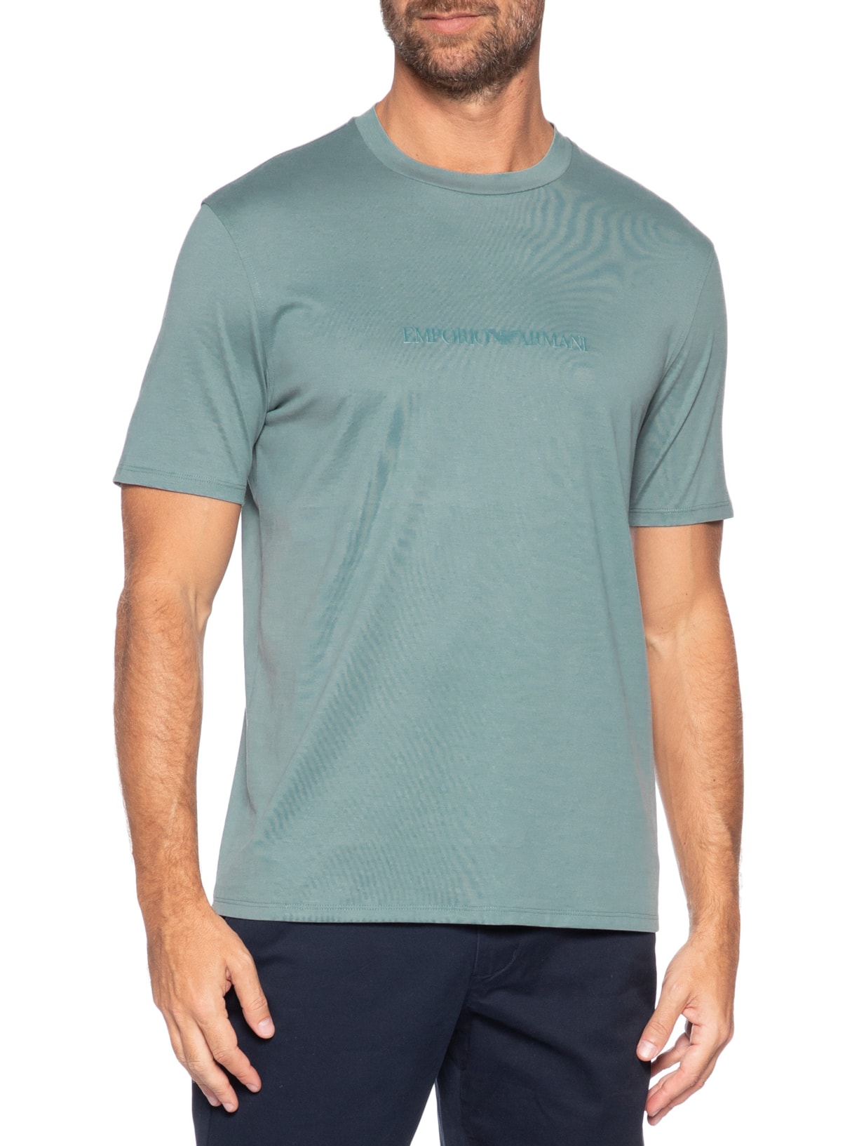 Camiseta Masculina Pima EA Logo 16 CM Basic Best Seller Verde Emporio Armani
