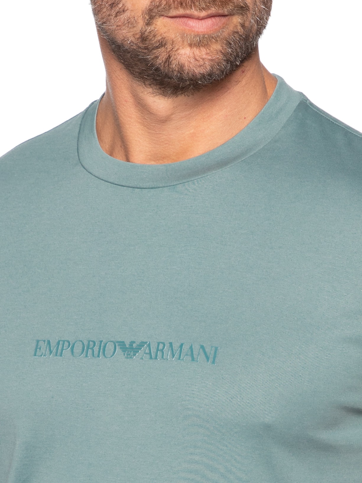 Camiseta Masculina Pima EA Logo 16 CM Basic Best Seller Verde Emporio Armani
