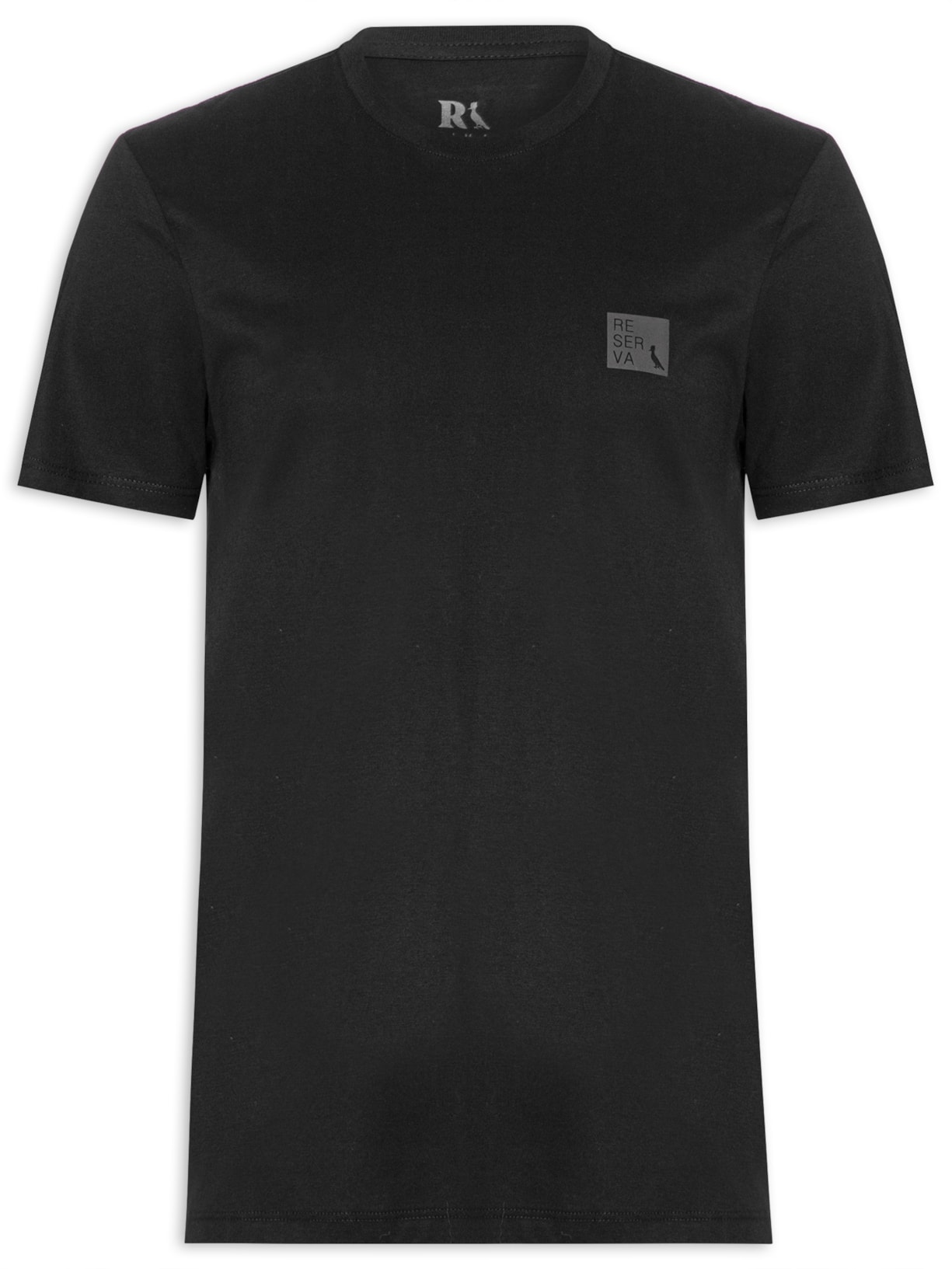 Camiseta Masculina Pima Estampa Minimal Quadrada - Preto