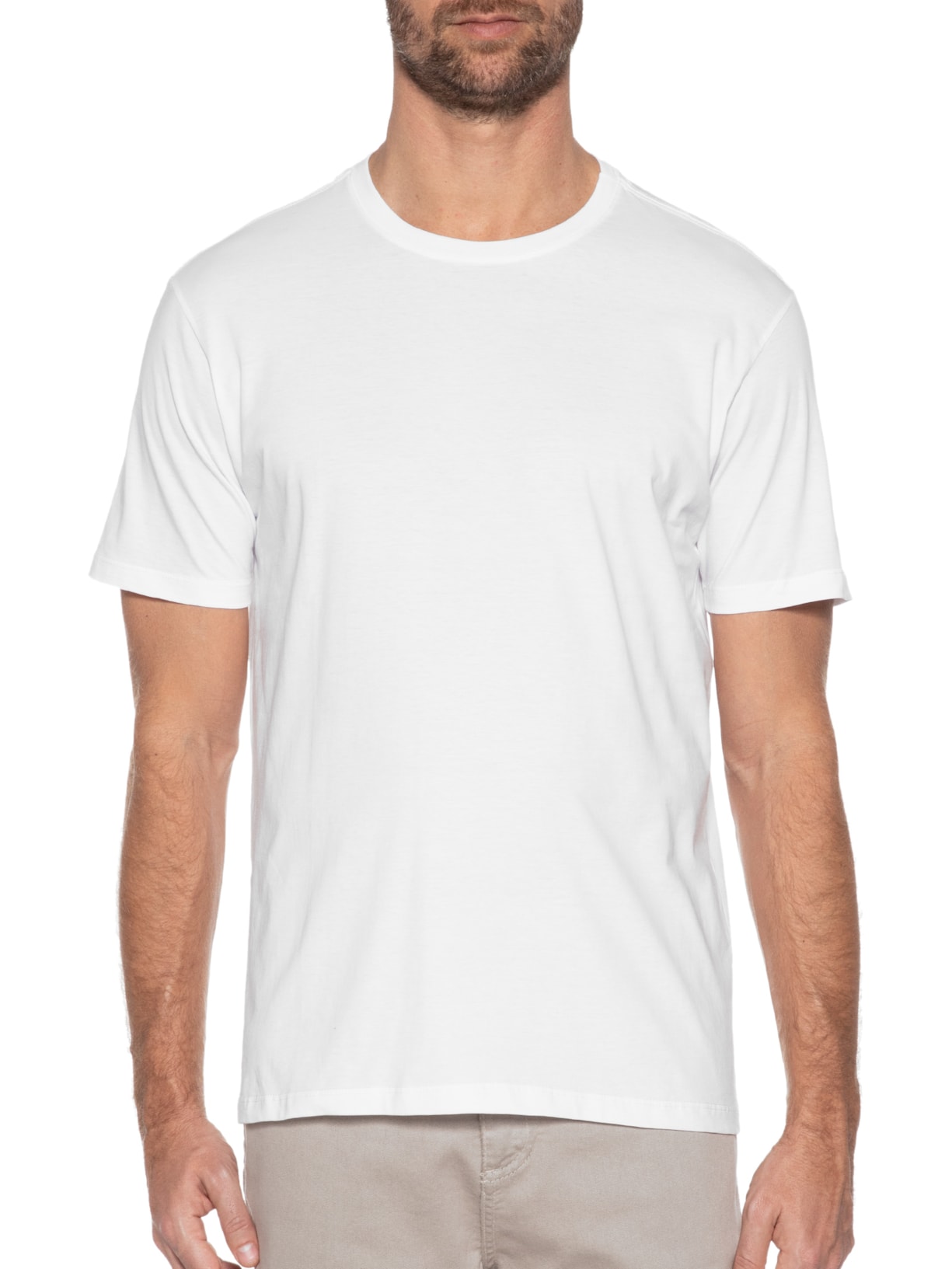 Camiseta Masculina Pima Gola Careca Branco Oficina Reserva