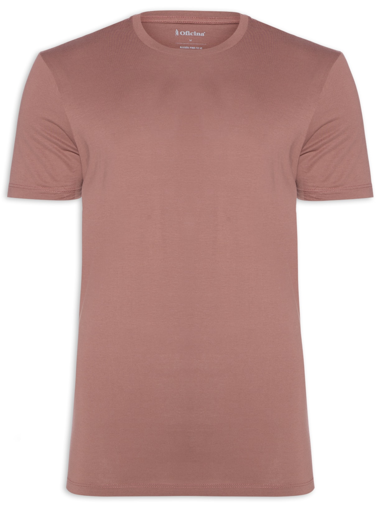 Camiseta Masculina Pima Leve Gola C Manga Curta - Vinho