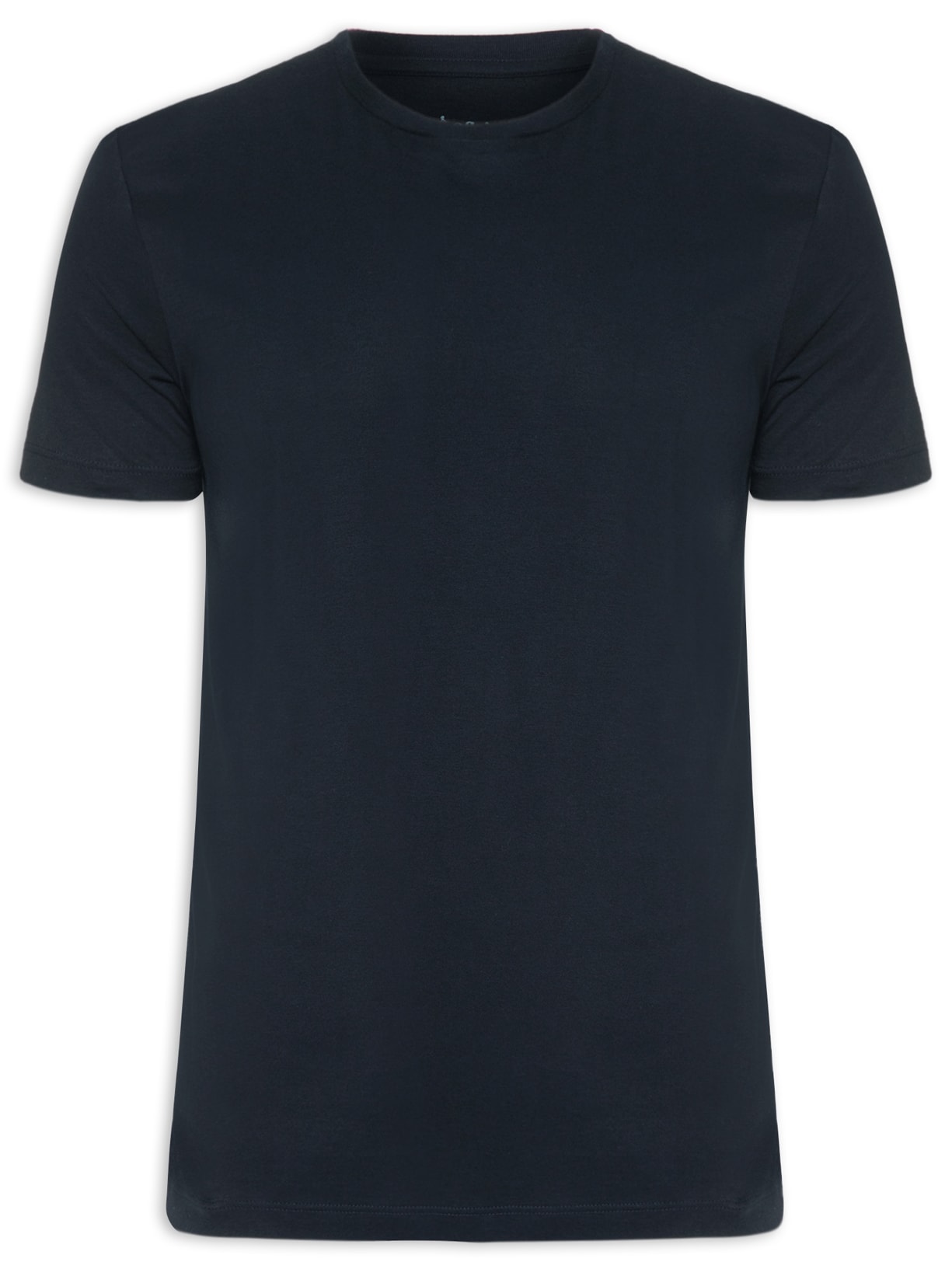 Camiseta Masculina Pima Leve Gola Careca Manga Curta - Azul