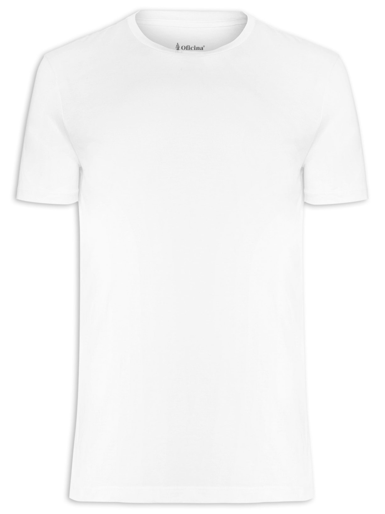 Camiseta Masculina Pima Leve Gola Careca Manga Curta - Branco
