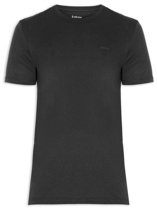 Camiseta Masculina Pima Leve Logo - Preto