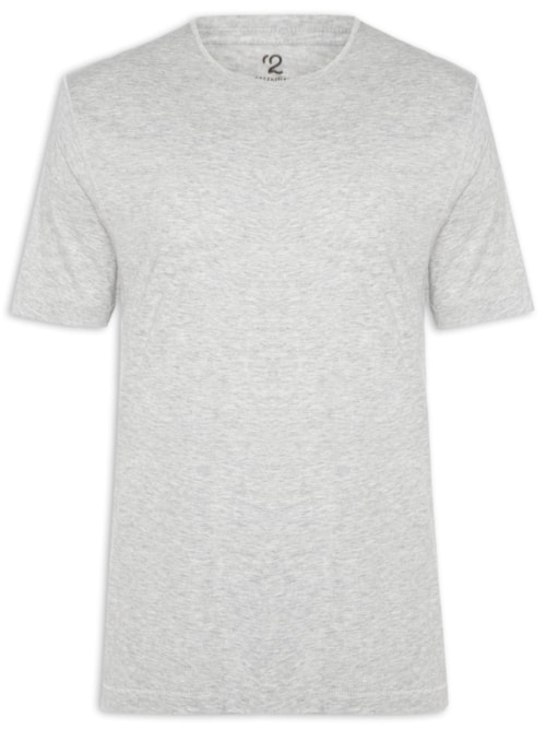 Camiseta Masculina Pima Manga Curta - Cinza