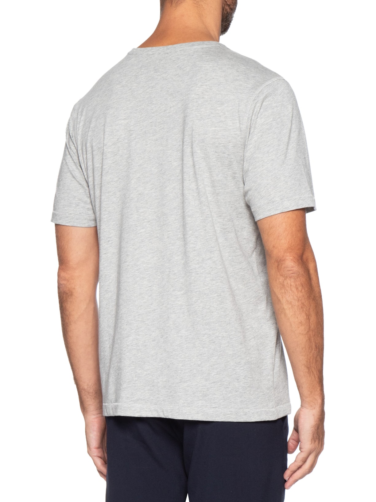 Camiseta Masculina Pima Manga Curta Cinza '2 Essential