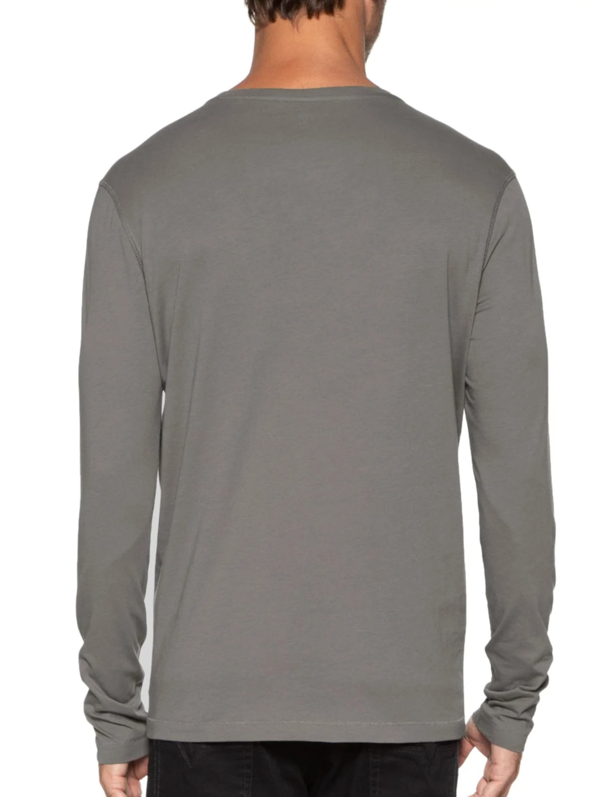 Camiseta Masculina Pima Manga Longa Com Botões Regular Fit Cinza '2 Essential