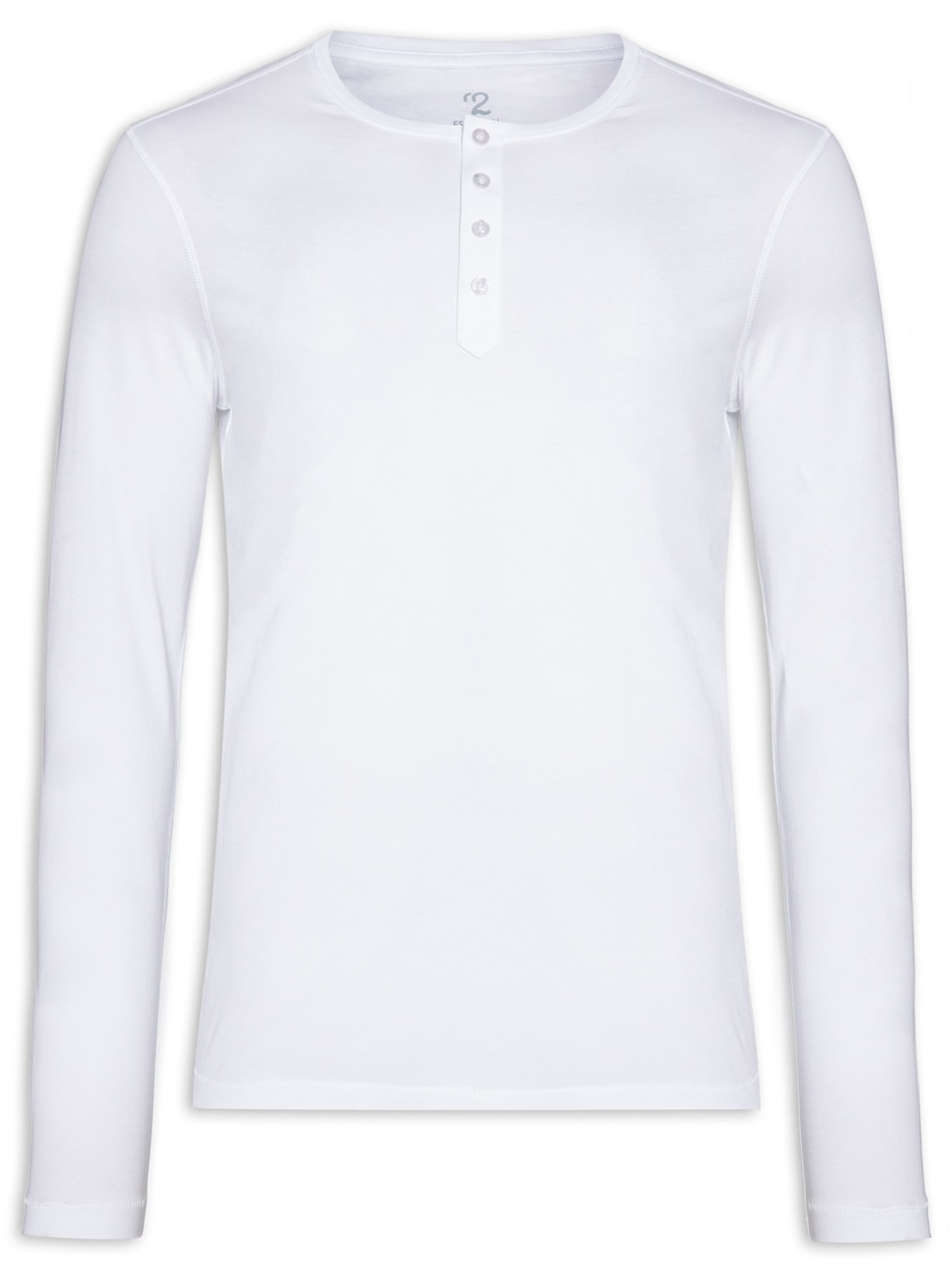 Camiseta Masculina Pima Manga Longa Com Botões Regular Fit - Off White