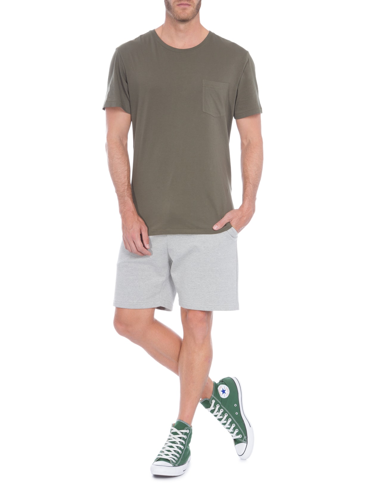 Camiseta Masculina Pima Pocket Verde Osklen