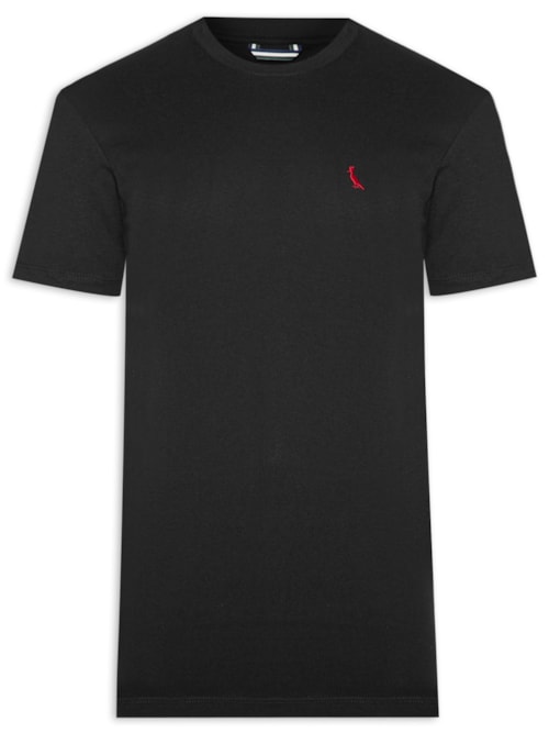Camiseta Masculina Pima Red Bird - Preto