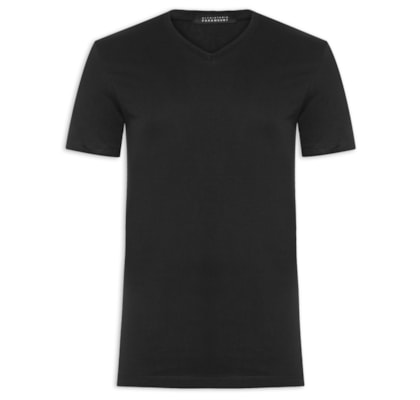 Camiseta Masculina Pima Touch Gola V Manga Curta - Preto