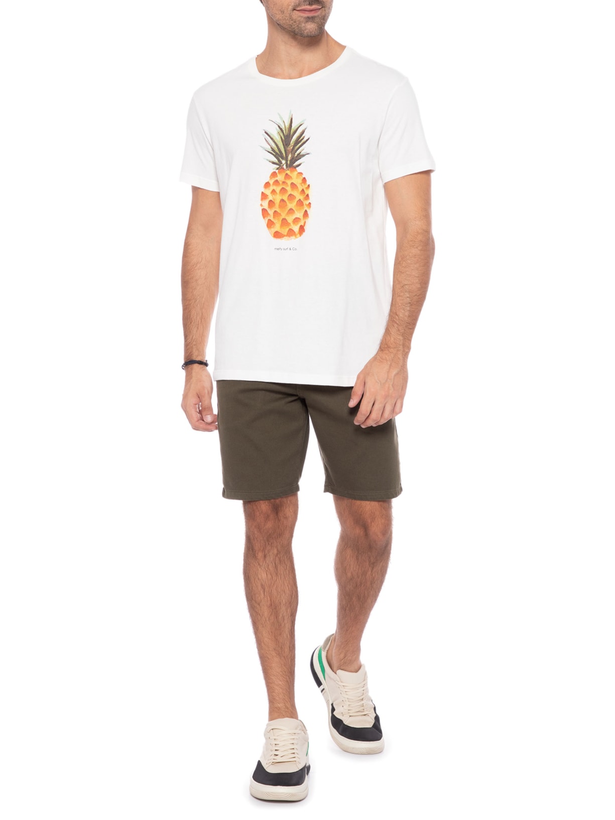 Camiseta Masculina Pine Branco Melty Rj