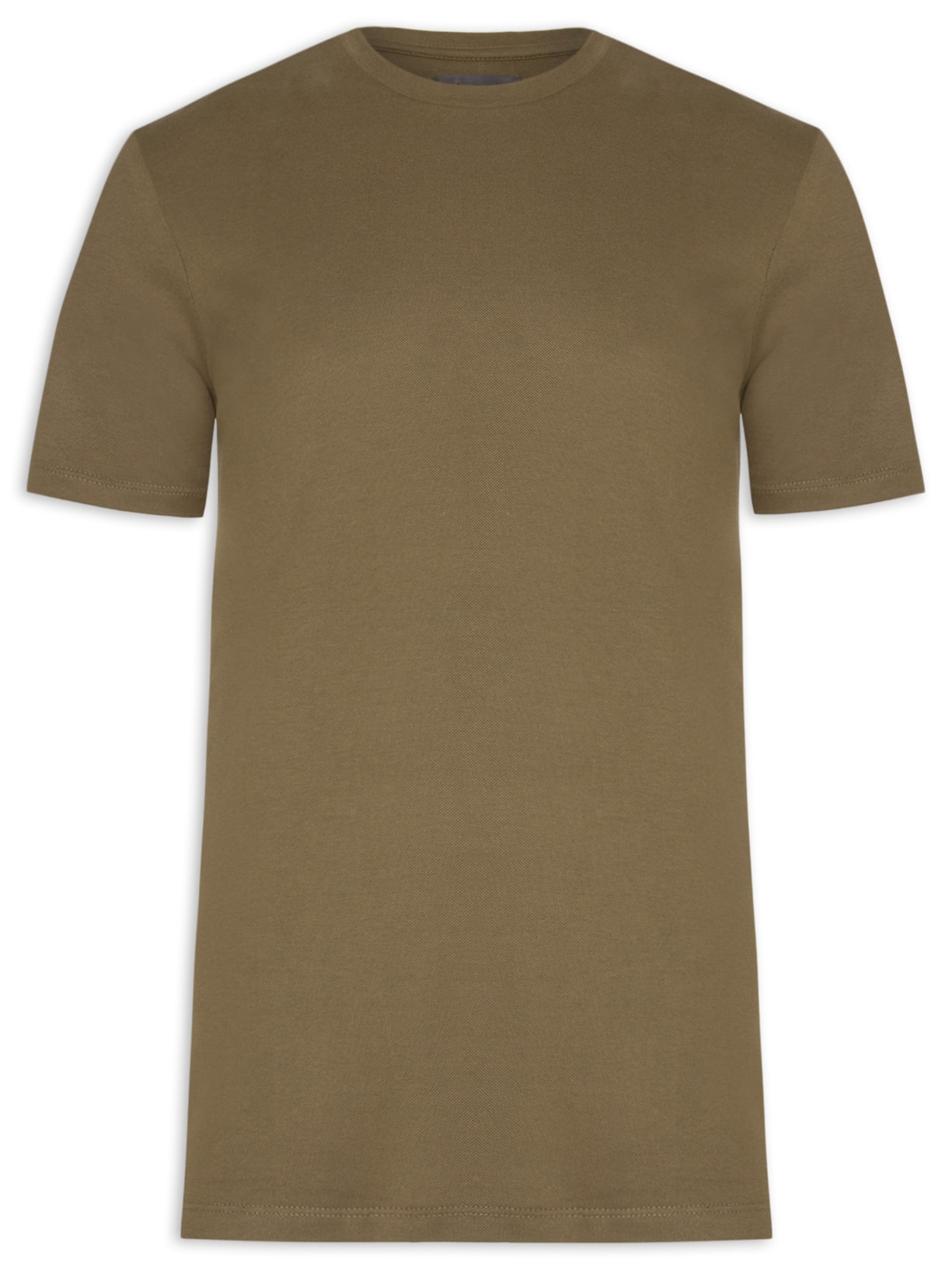 Camiseta Masculina Piquê de Algodão Com Elastano Marrom Oficina Reserva