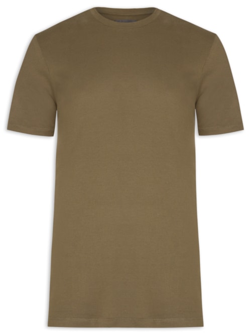 Camiseta Masculina Piquê de Algodão Com Elastano - Marrom