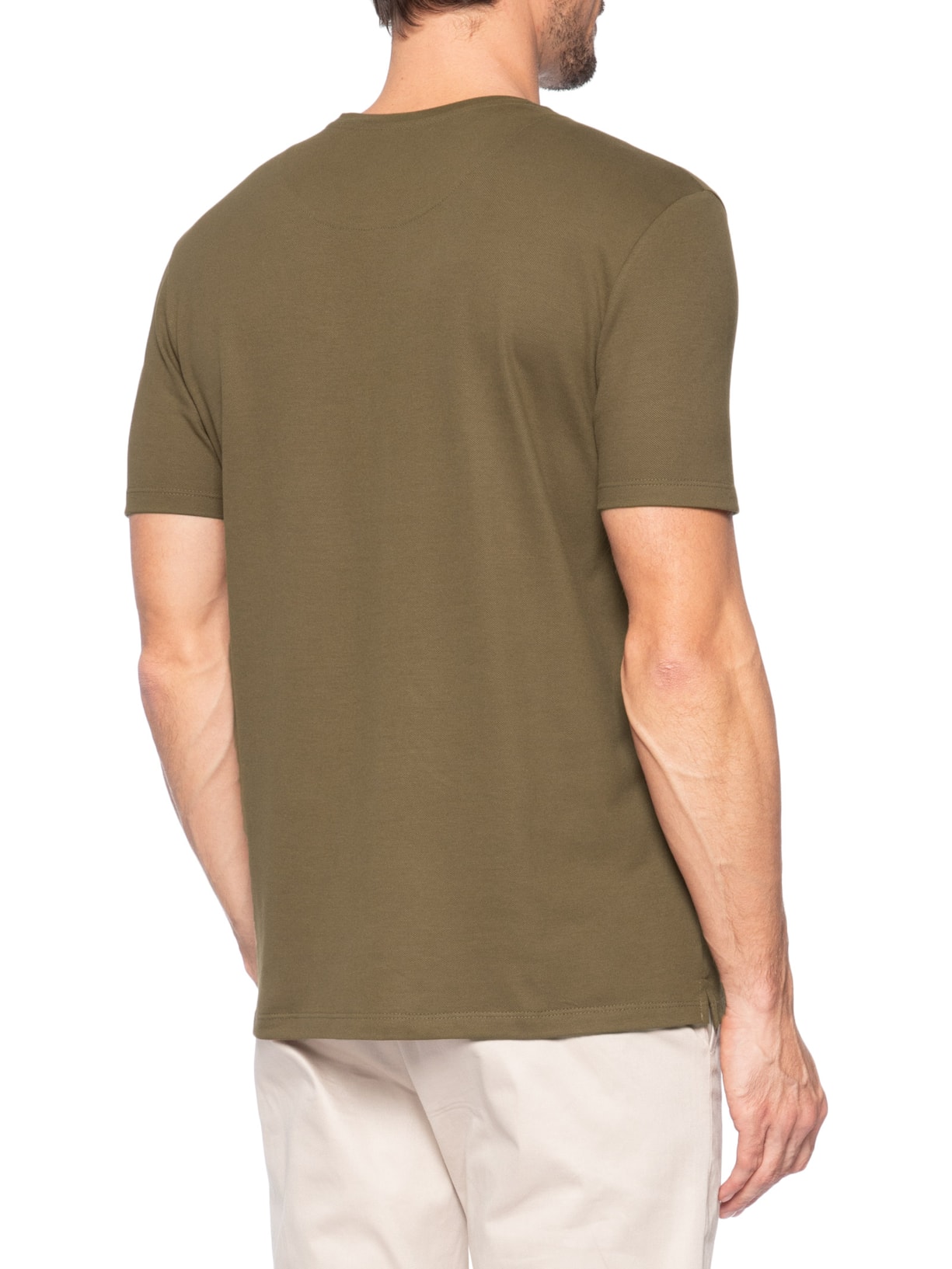 Camiseta Masculina Piquê de Algodão Com Elastano Marrom Oficina Reserva