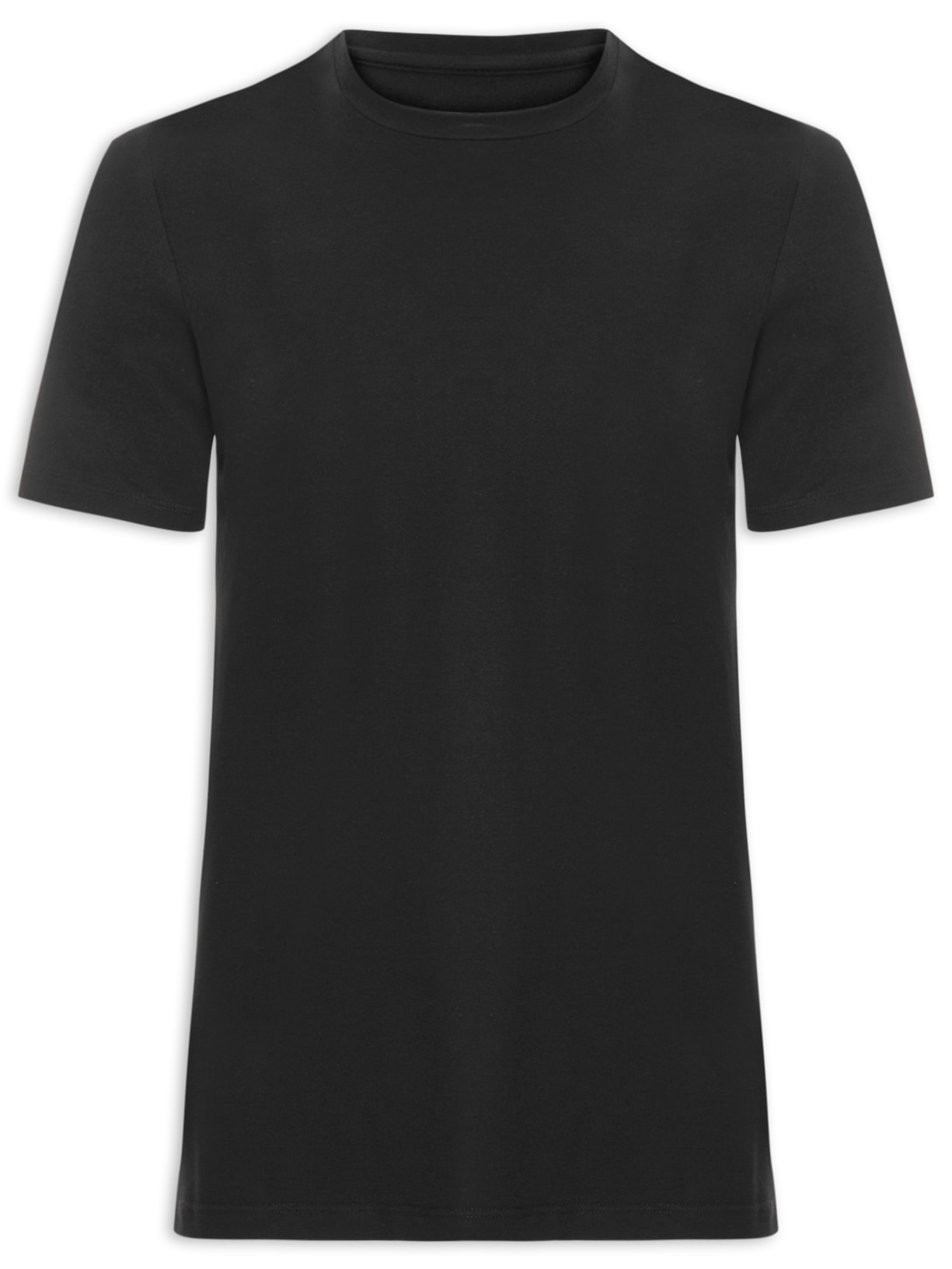 Camiseta Masculina Piquet De Algodão Com Elastano - Preto