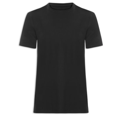 Camiseta Masculina Piquet De Algodão Com Elastano - Preto