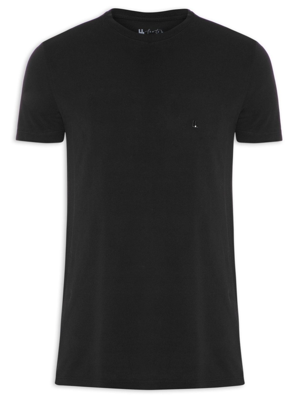 Camiseta Masculina Piquet Logo - Preto