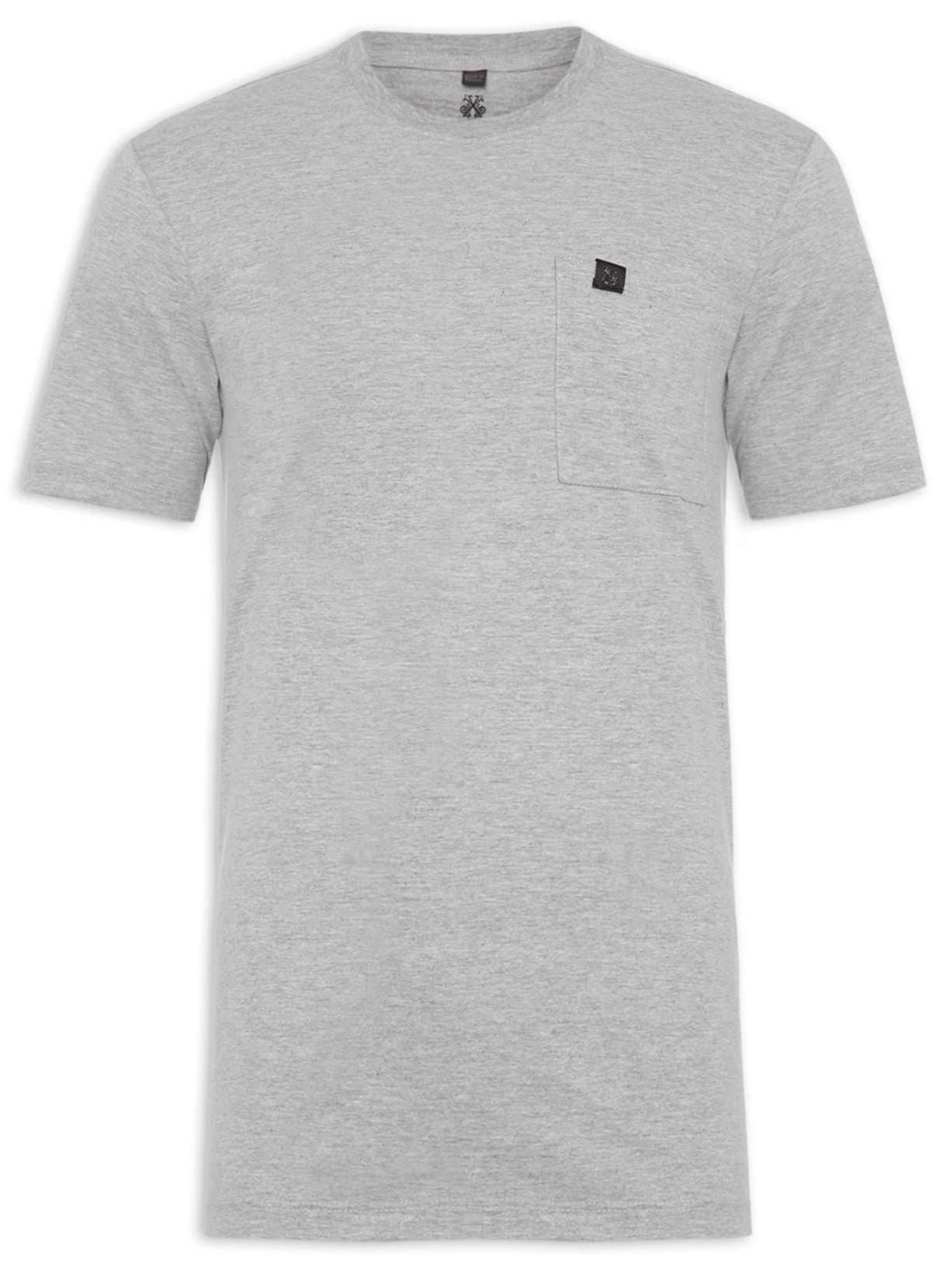Camiseta Masculina Pocket Basic - Cinza
