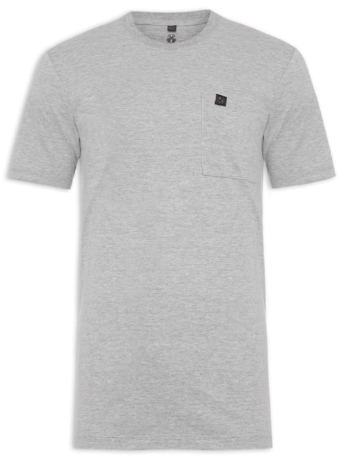 Camiseta Masculina Pocket Basic - Cinza