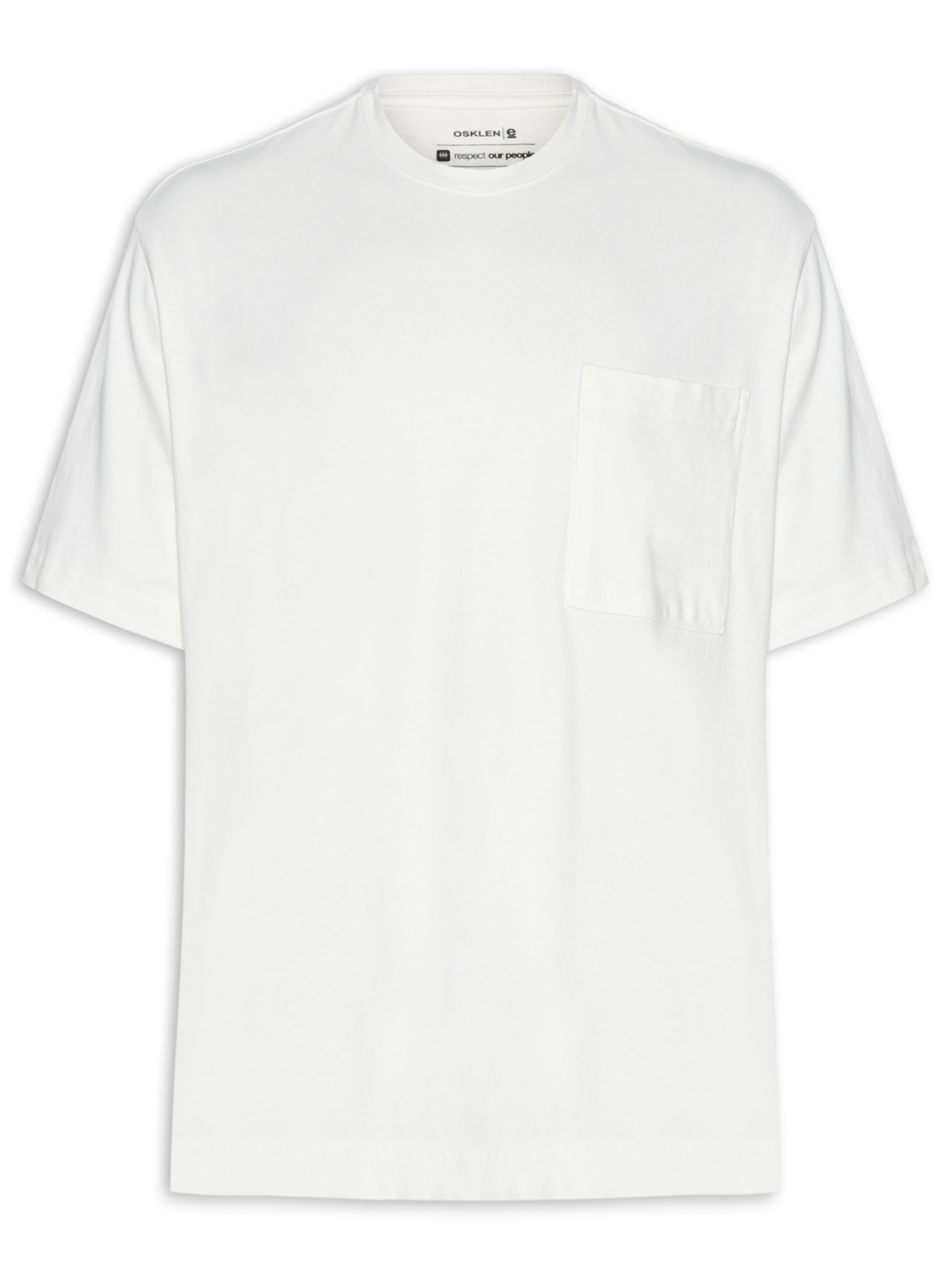 Camiseta Masculina Pocket Over Manga Curta - Off White