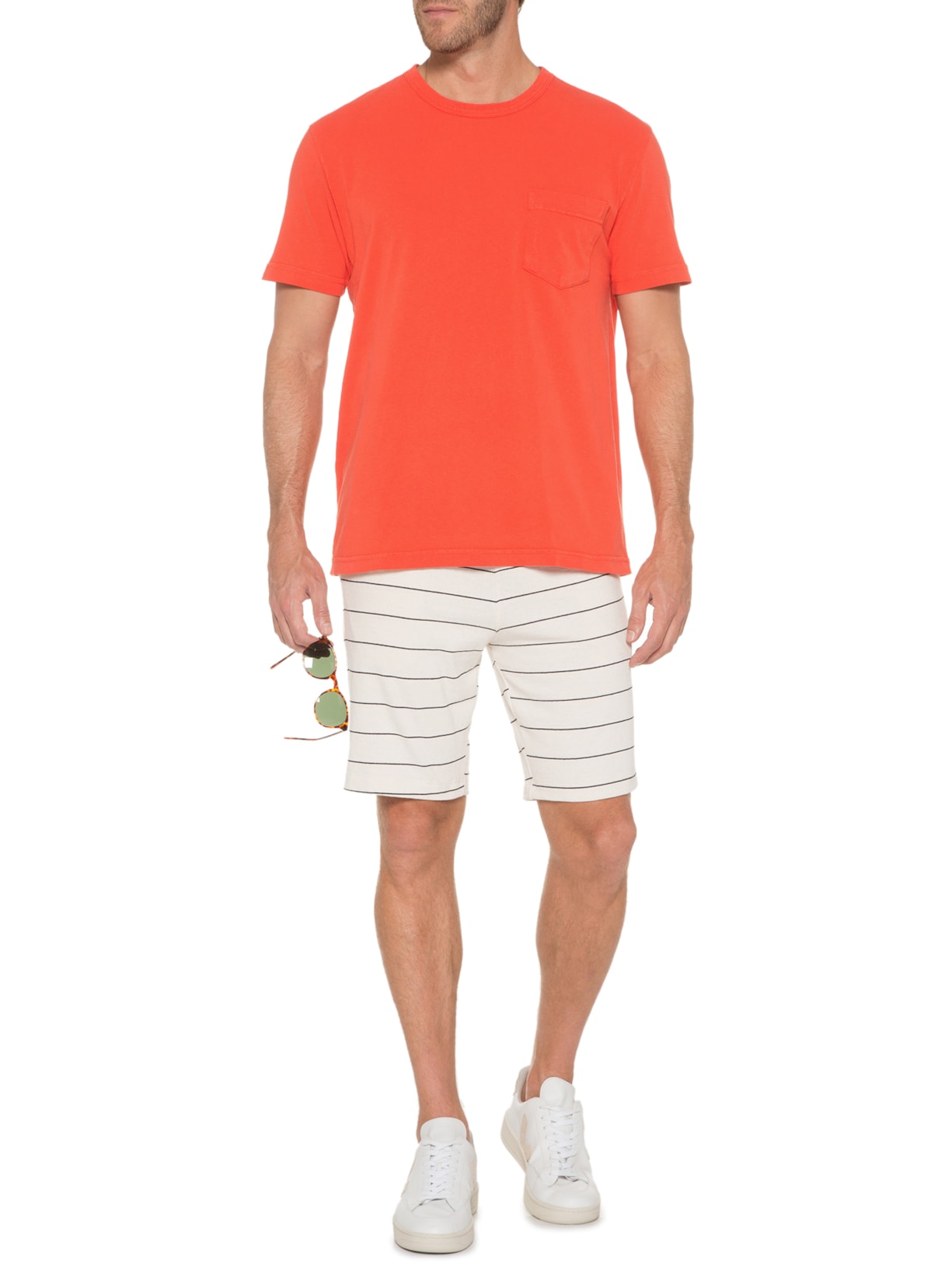 Camiseta Masculina Pocket Recycled Cotton Laranja Osklen