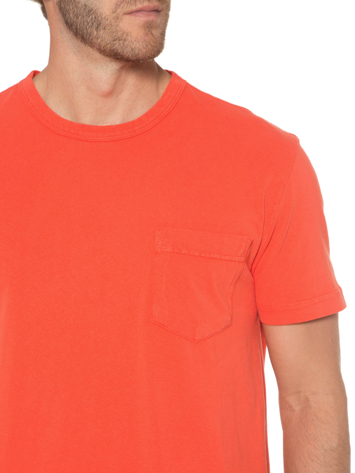 Camiseta Masculina Pocket Recycled Cotton Laranja Osklen