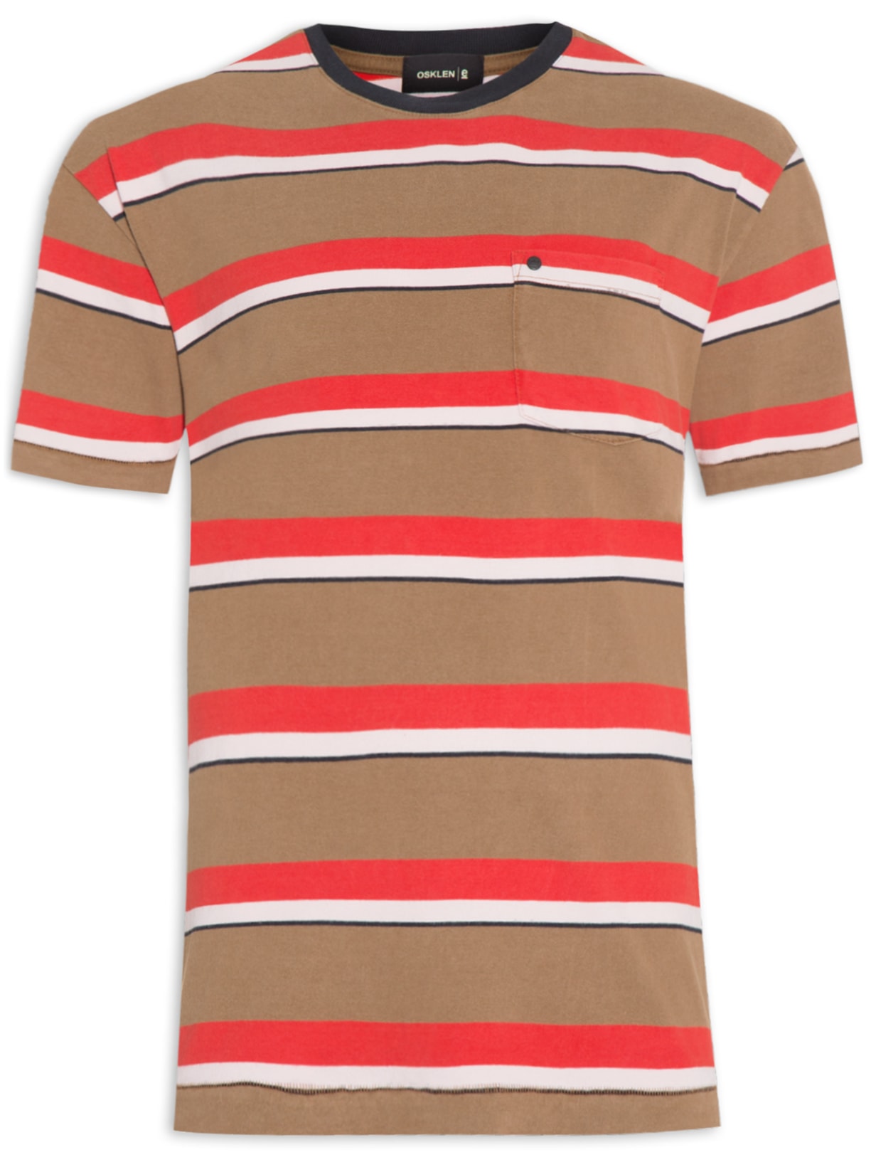 Camiseta Masculina Pocket Stripes Pulse - Marrom
