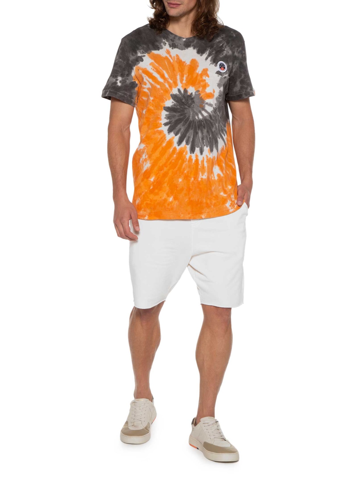 Camiseta Masculina Pocket Surfing Laranja Osklen