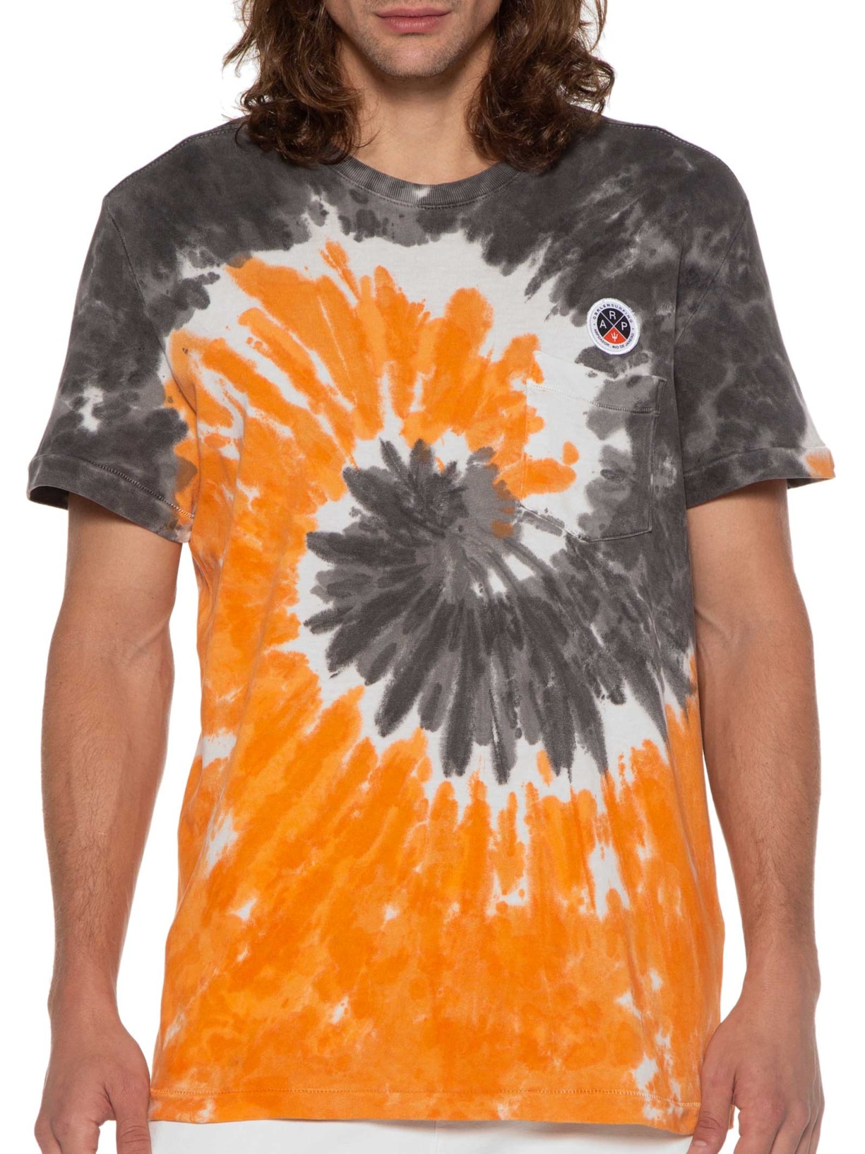Camiseta Masculina Pocket Surfing Laranja Osklen