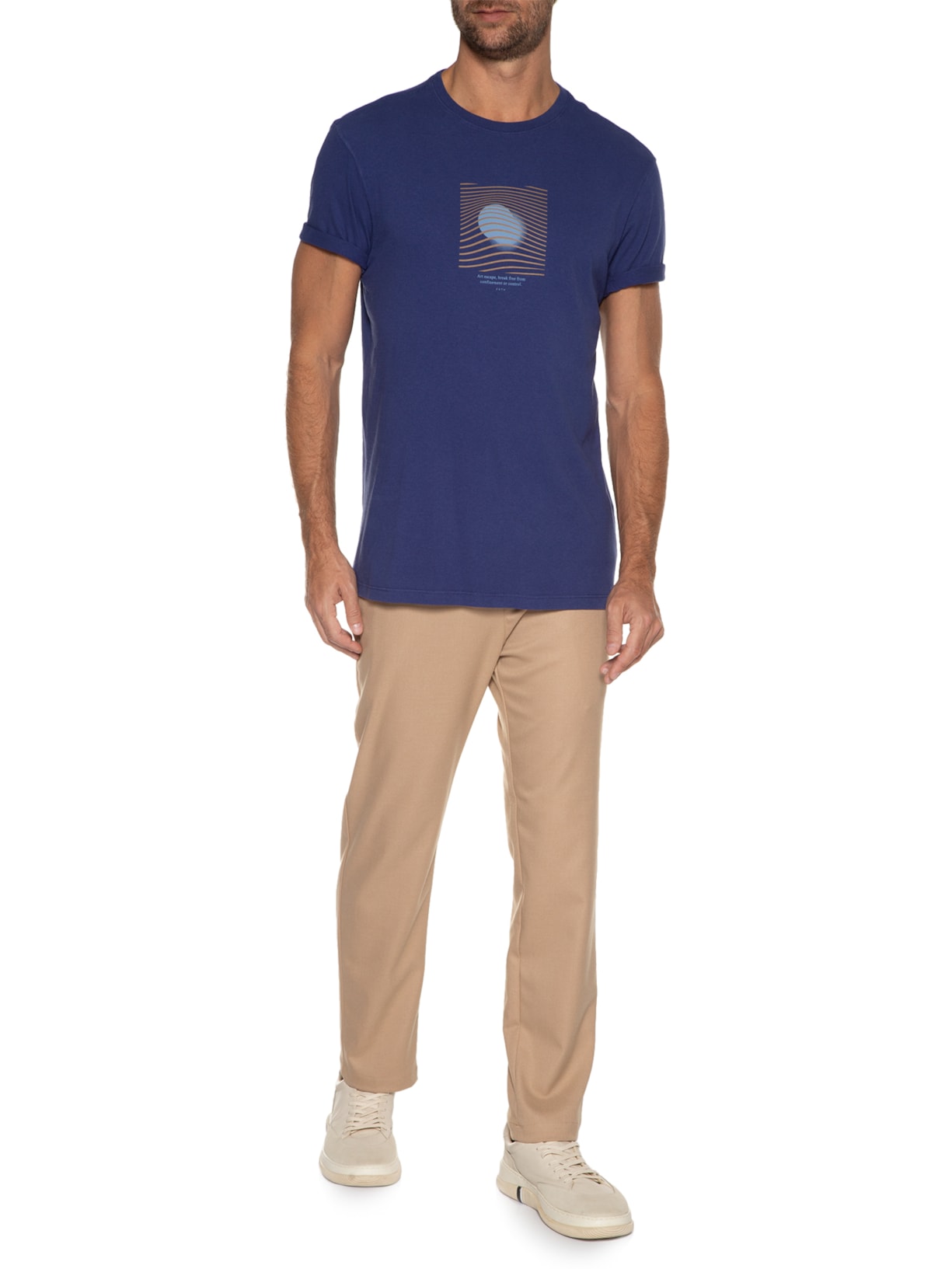 Camiseta Masculina Poetry Azul Foxton