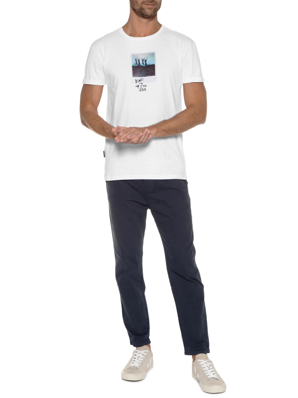 Camiseta Masculina Polaroid Friendship Branco Spirito Santo