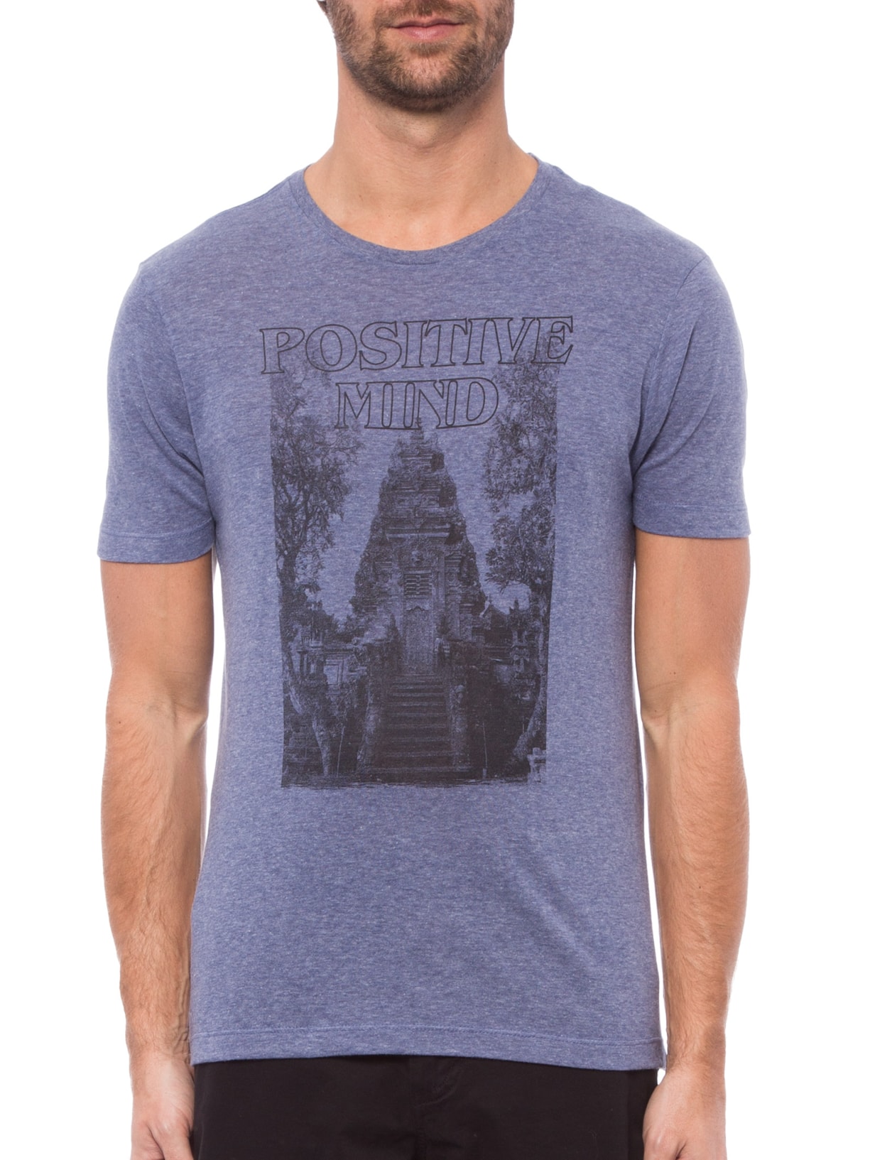 Camiseta Masculina Positive Mind Azul Zapalla