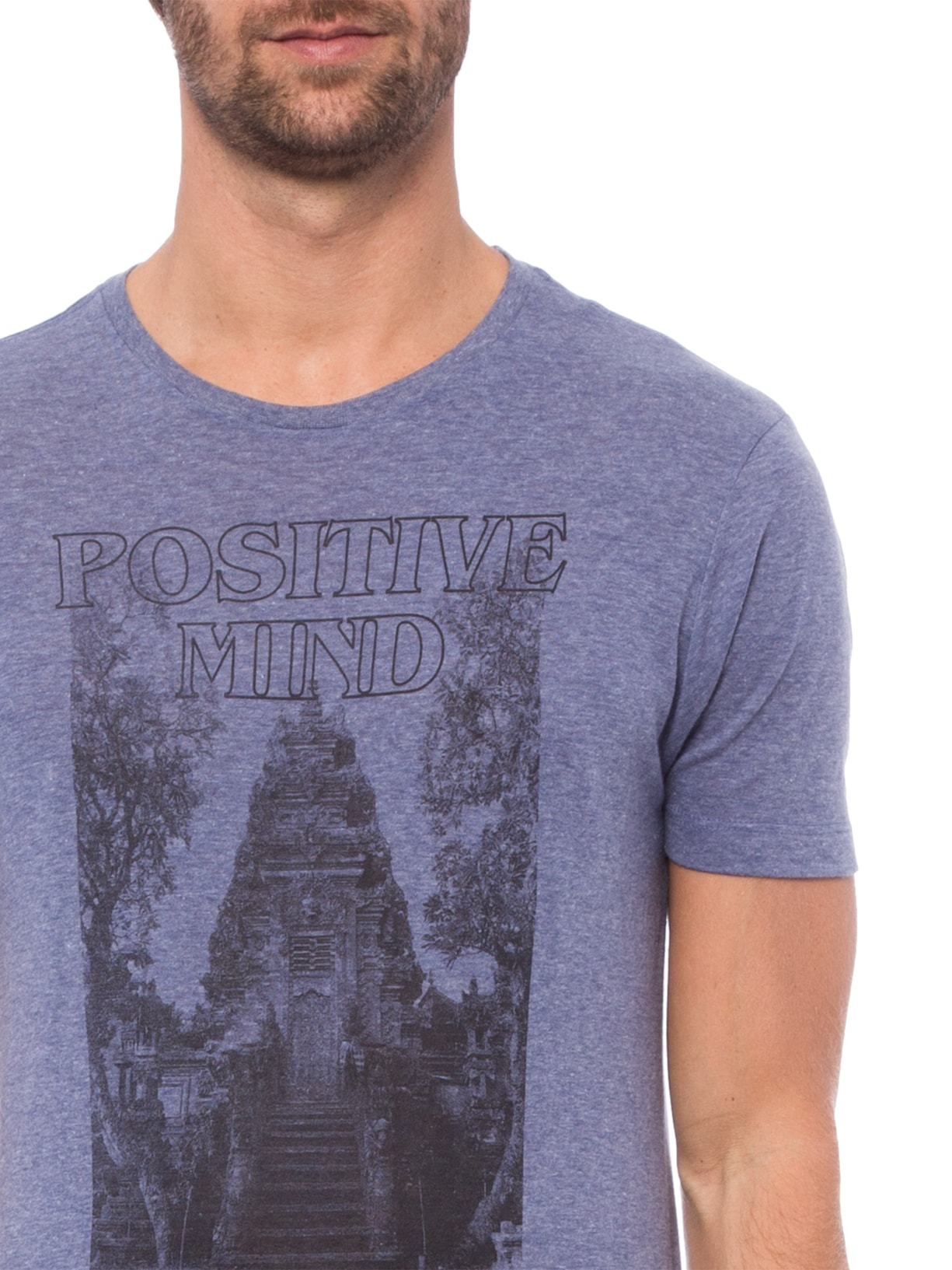 Camiseta Masculina Positive Mind Azul Zapalla