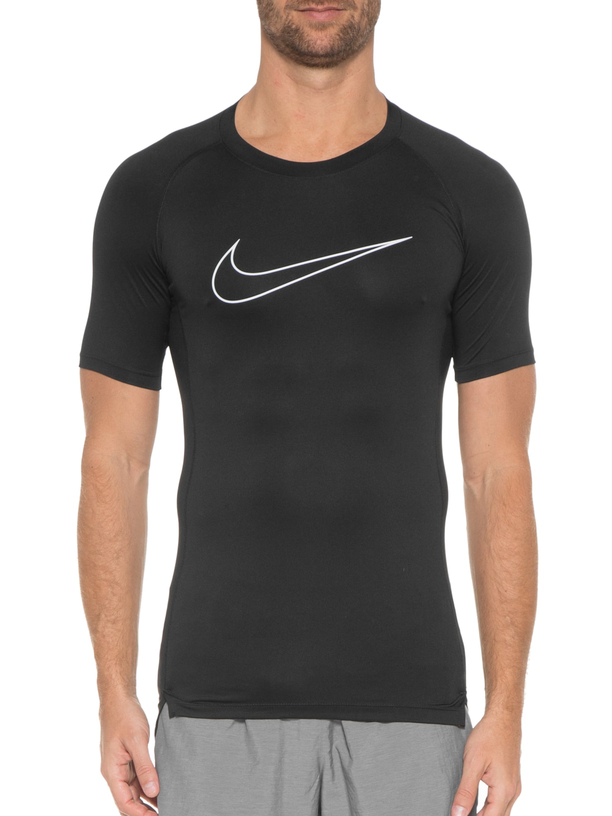 Camiseta Masculina Pro Dri-FIT Preto e Branco Nike