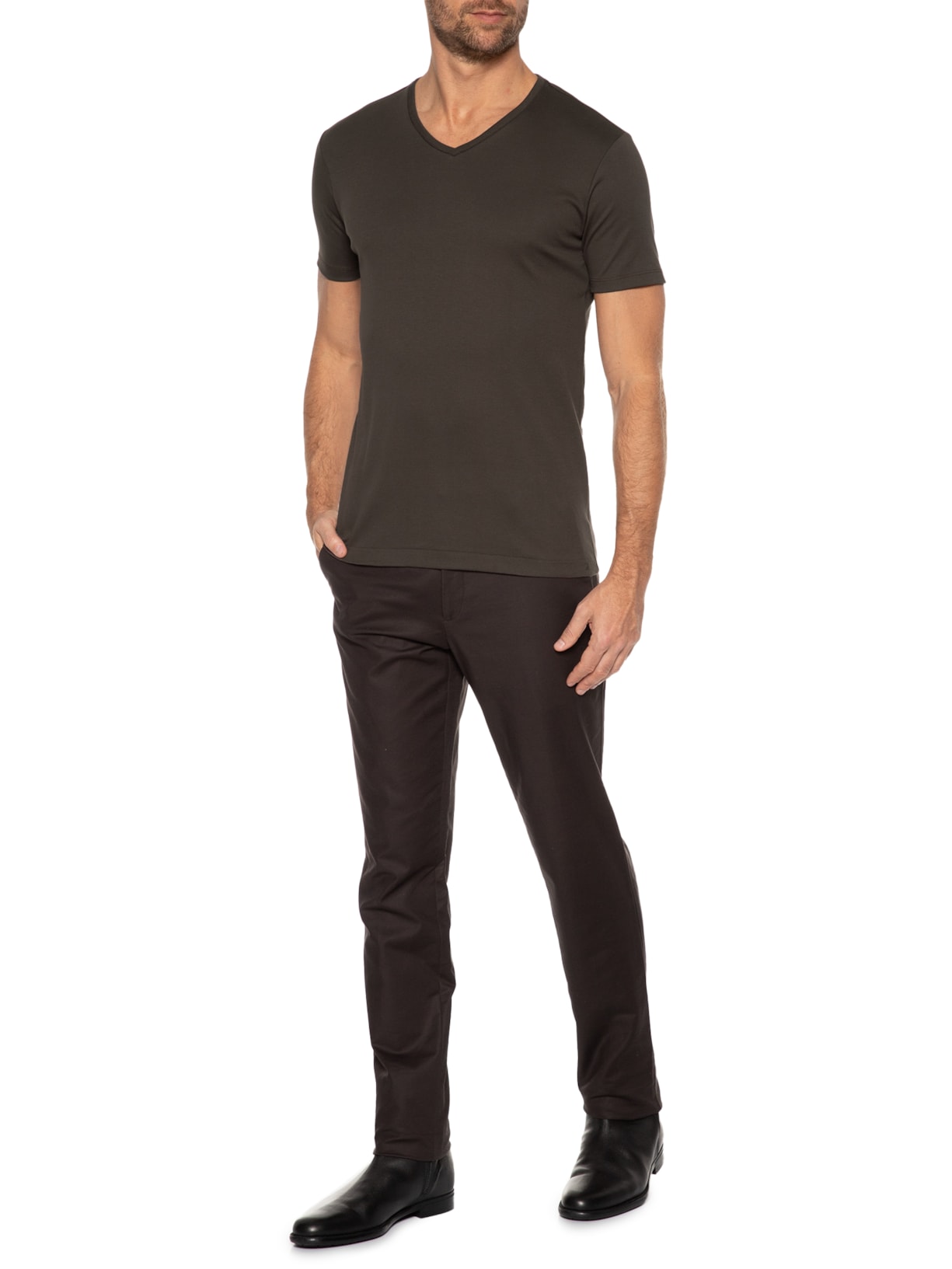 Camiseta Masculina Pro V Dupla Marrom Ricardo Almeida