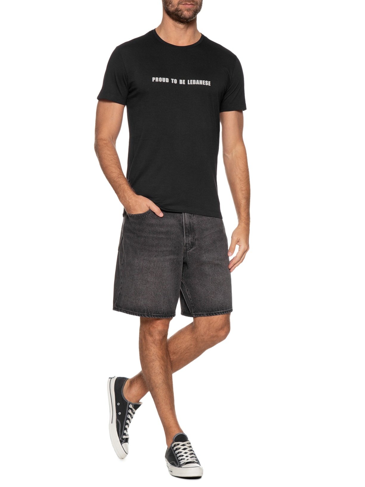 Camiseta Masculina Proud Lebanese Preto Sergio K