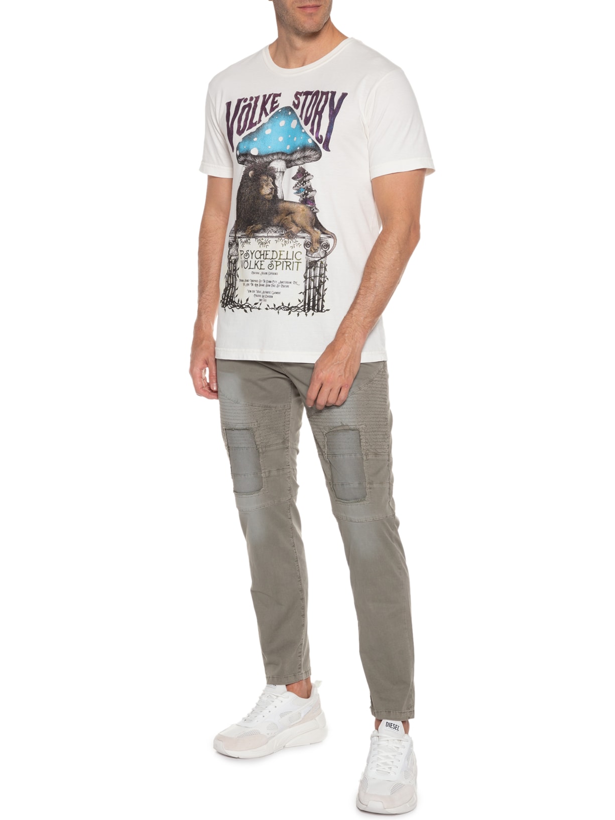 Camiseta Masculina Psychedelic Branco Von Der Volke