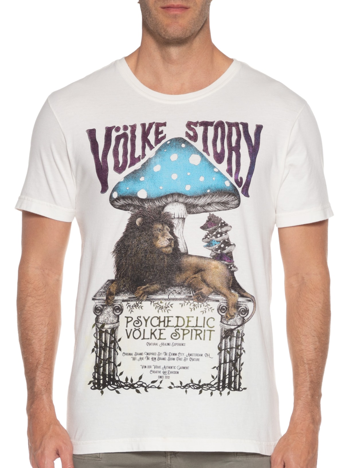 Camiseta Masculina Psychedelic Branco Von Der Volke