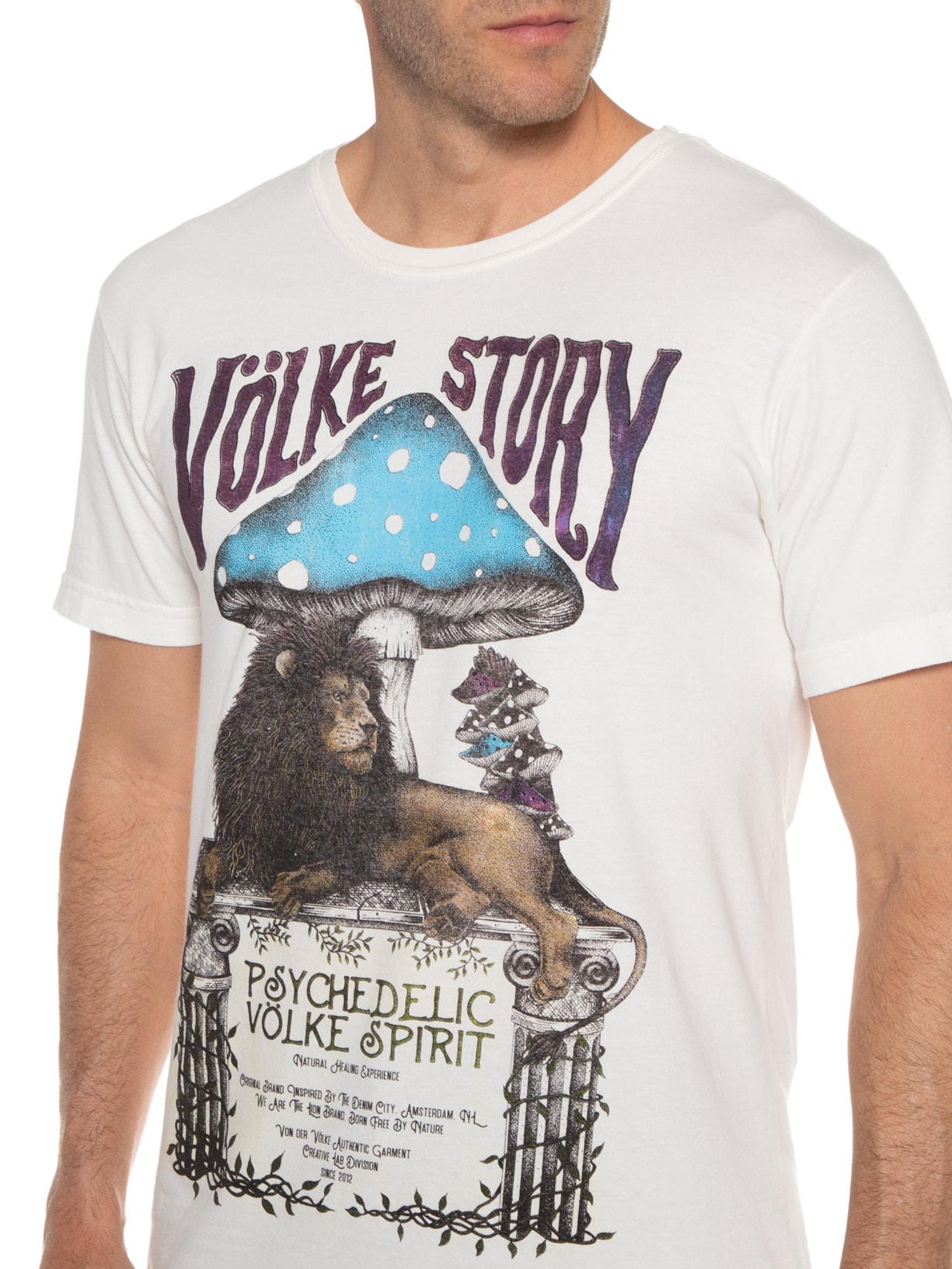 Camiseta Masculina Psychedelic Branco Von Der Volke